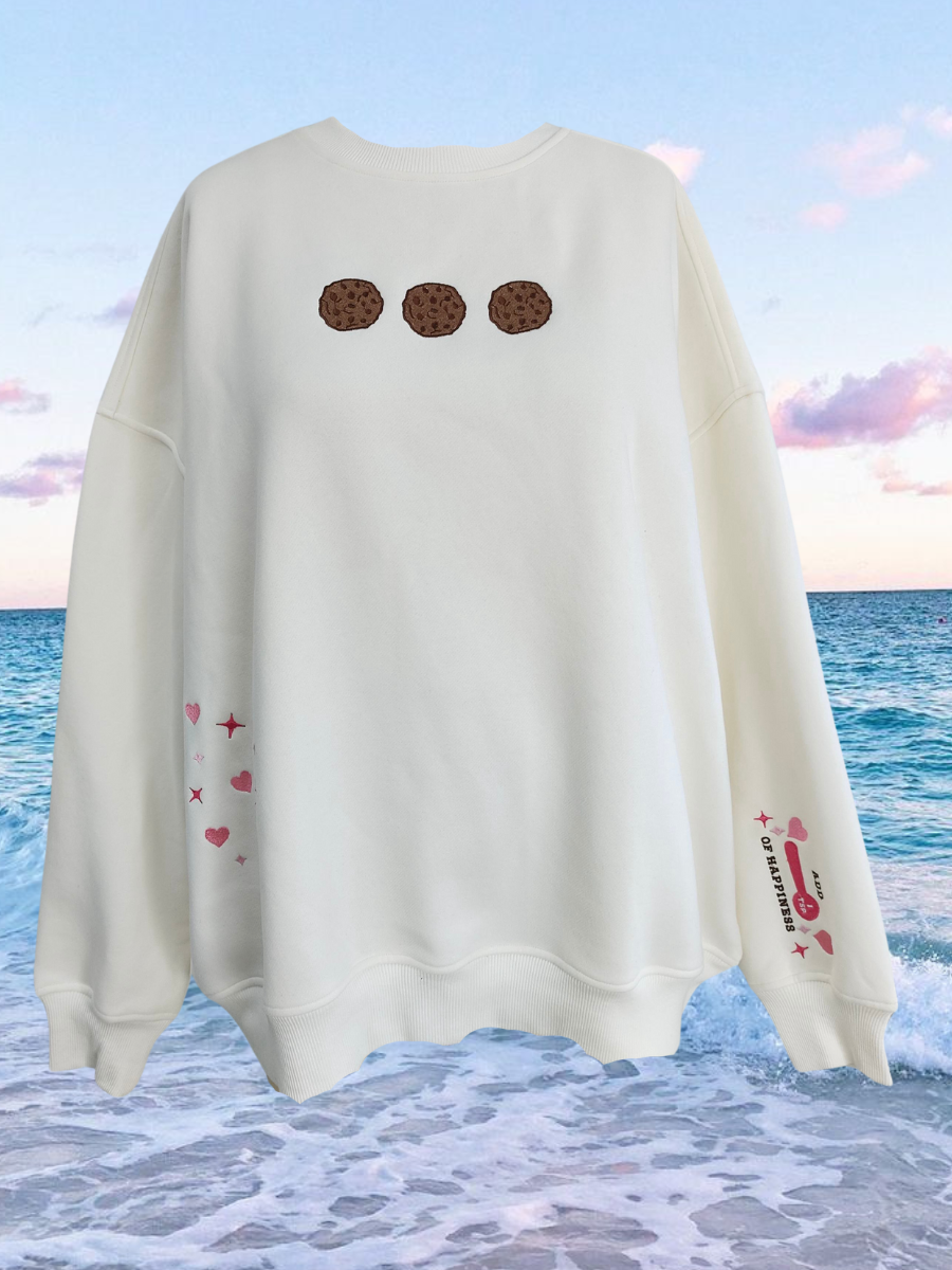 【KOOLOSET】Cookie Cookies Embroidery Sweatshirt Chocolate Chip Cookie Recipe Sweatshirt - Dash Boutique