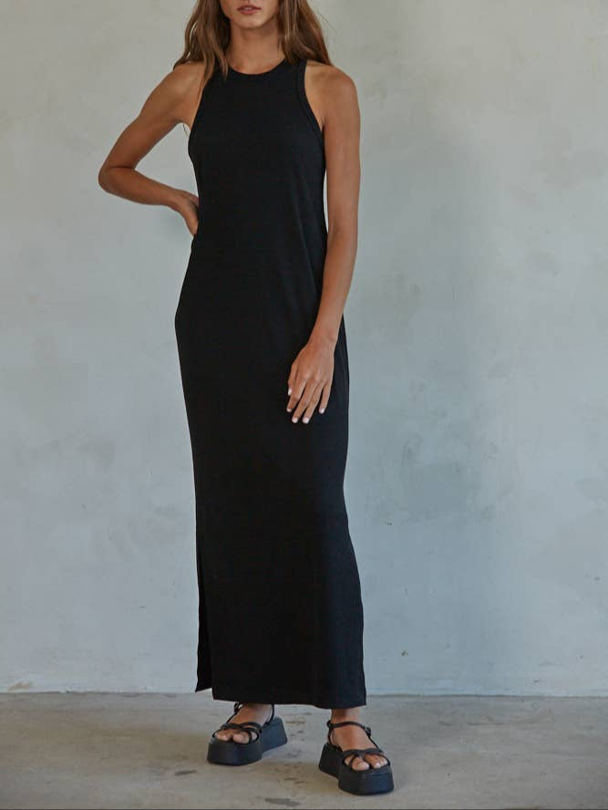 Round Neck Sleeveless Maxi Dress