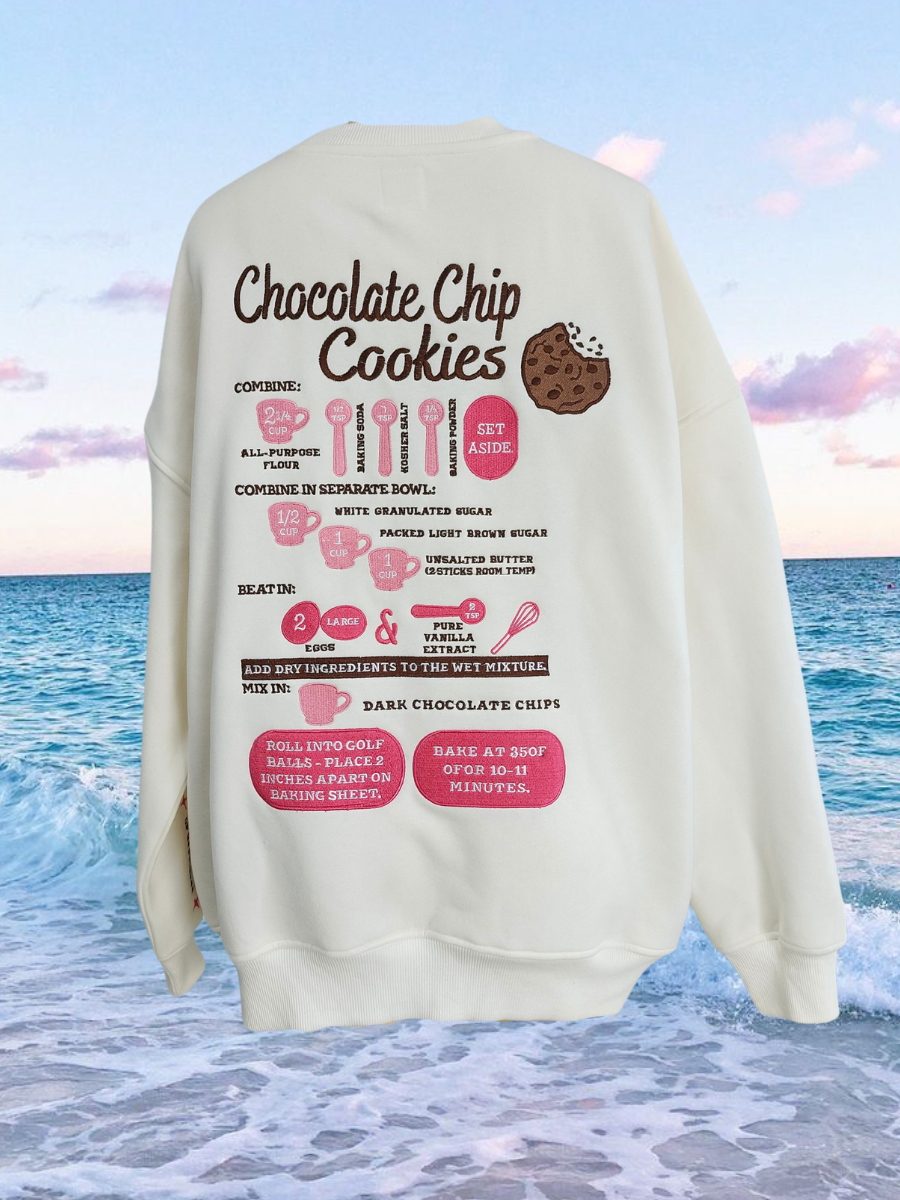 【KOOLOSET】Cookie Cookies Embroidery Sweatshirt Chocolate Chip Cookie Recipe Sweatshirt - Dash Boutique